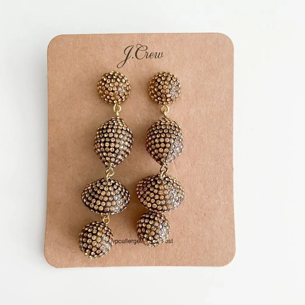 J. Crew Pavé Resin Statement Earrings (Gold)